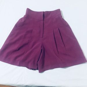 Vintage Violet Pleated Chiffon Shorts